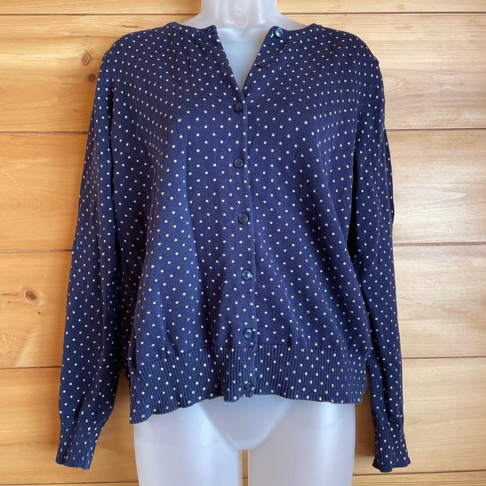 L.L.Bean polka dot cardigan